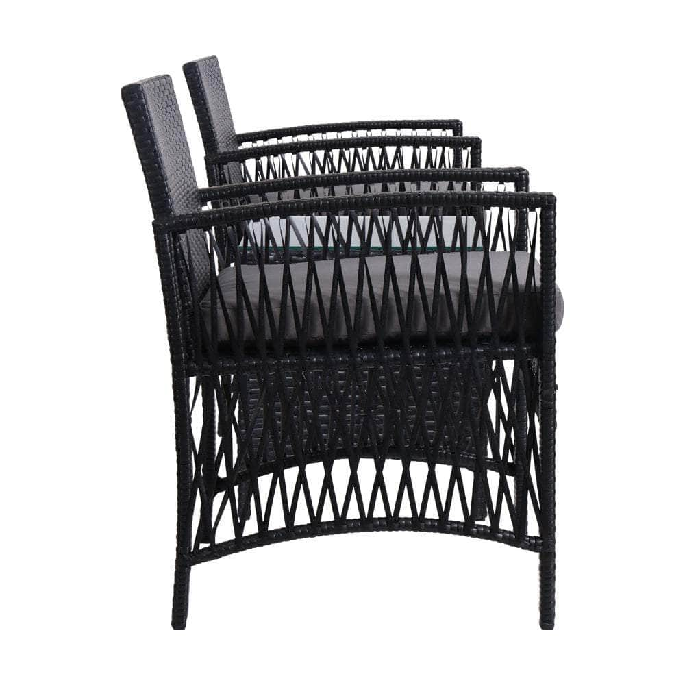 Patio Furniture Outdoor Bistro Set Dining Chairs Setting 3 Piece Wicker