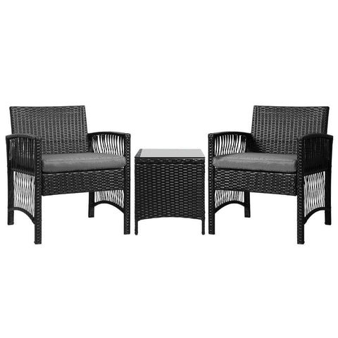 Patio Furniture Outdoor Bistro Set Dining Chairs Setting 3 Piece Wicker