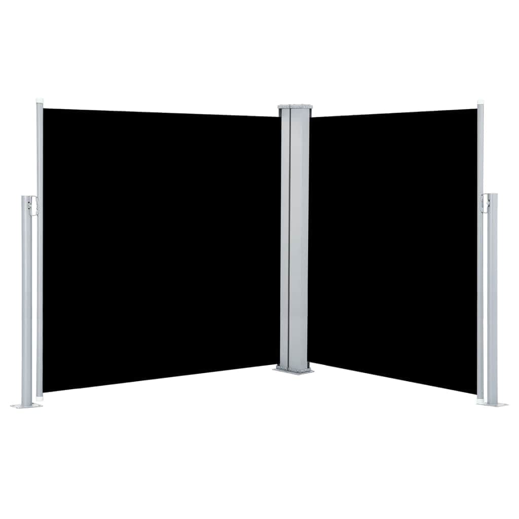 Patio Retractable Double Side Awning Black