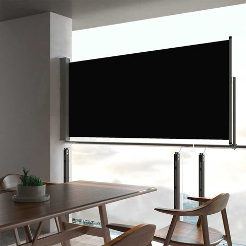 Patio Retractable Side Awning, Black