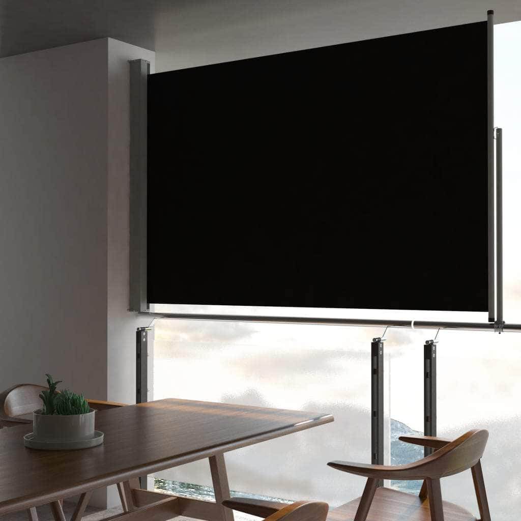 Patio Retractable Side Awning - Black - Simple deals