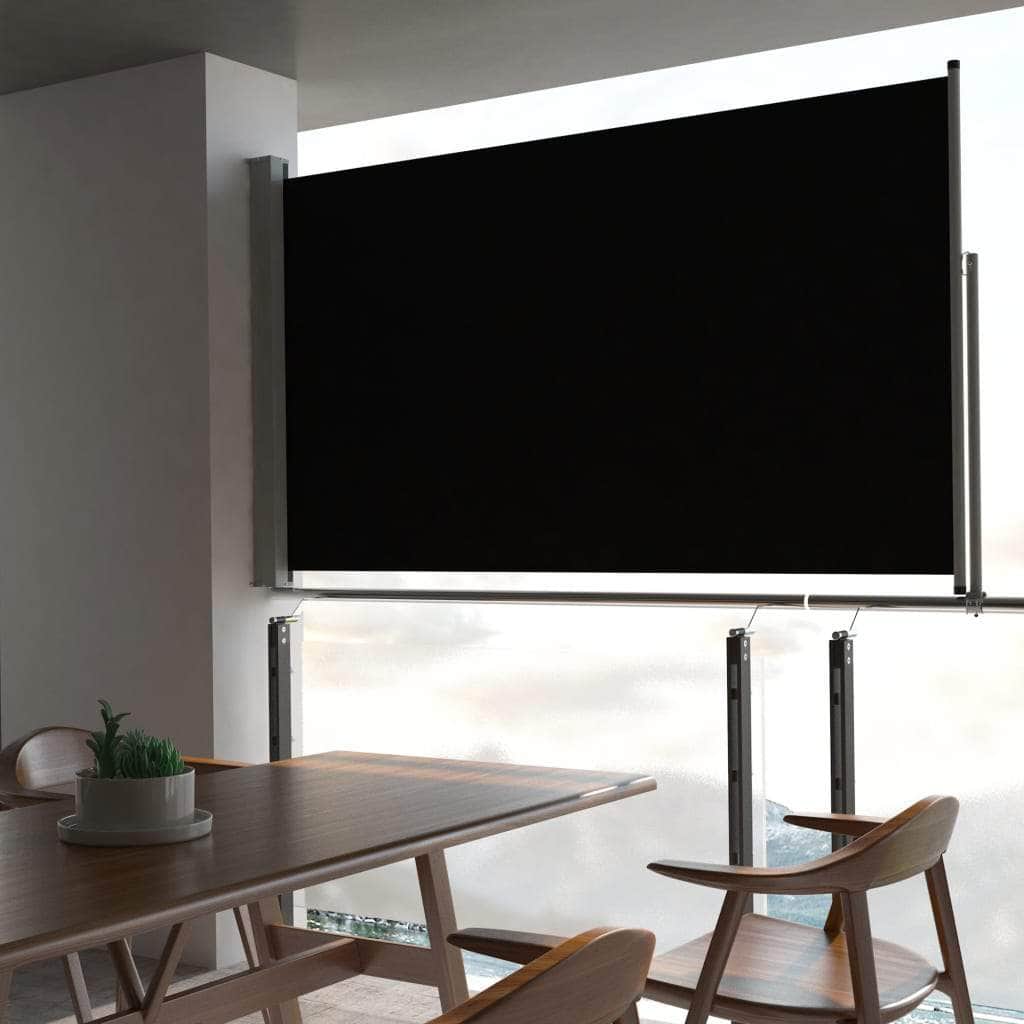Patio Retractable Side Awning, Black - Simple deals