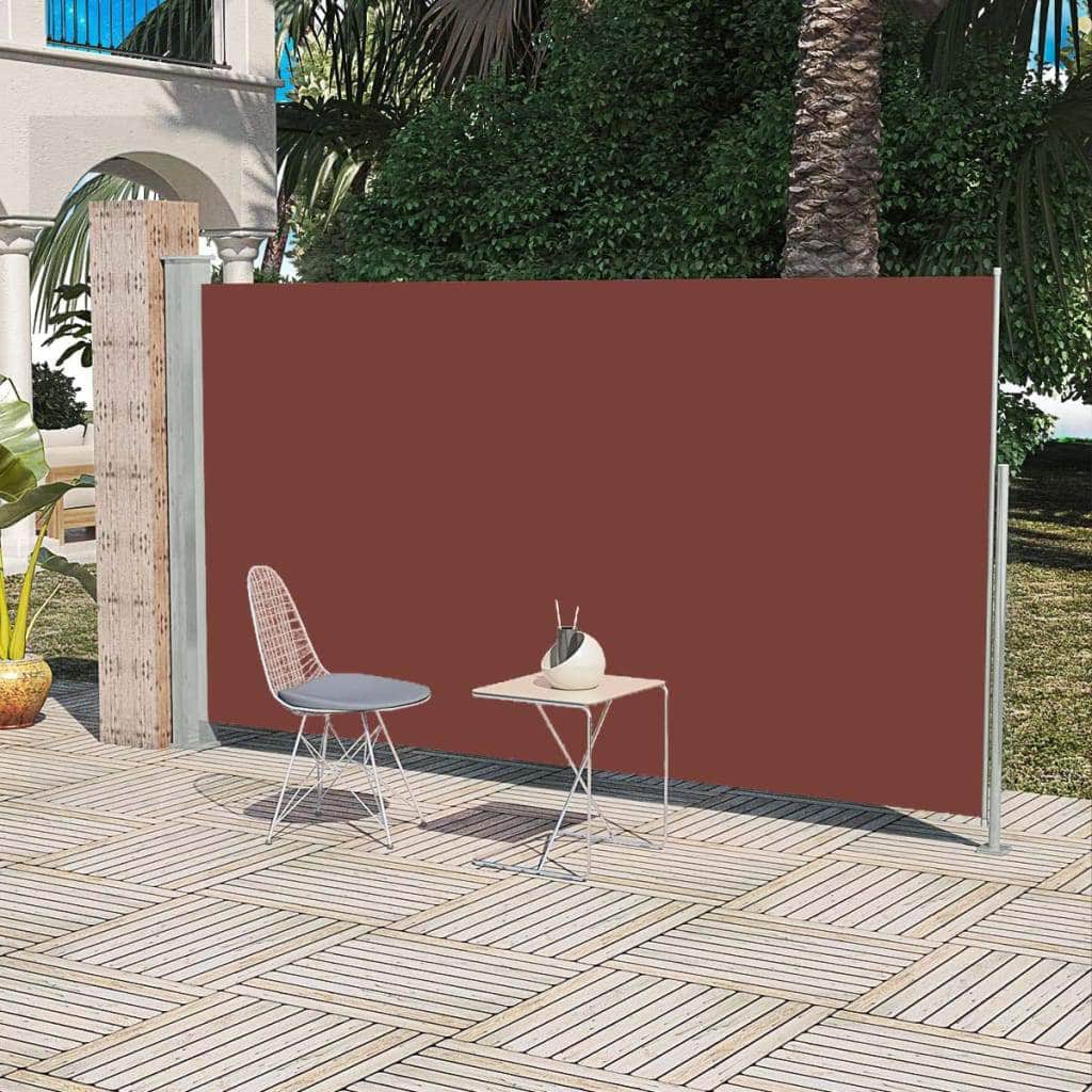 Patio Retractable Side Awning Brown - Simple deals