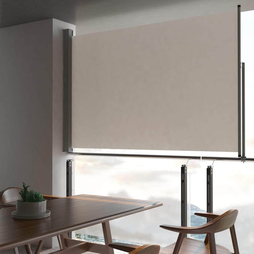 Patio Retractable Side Awning, Cream - Simple deals