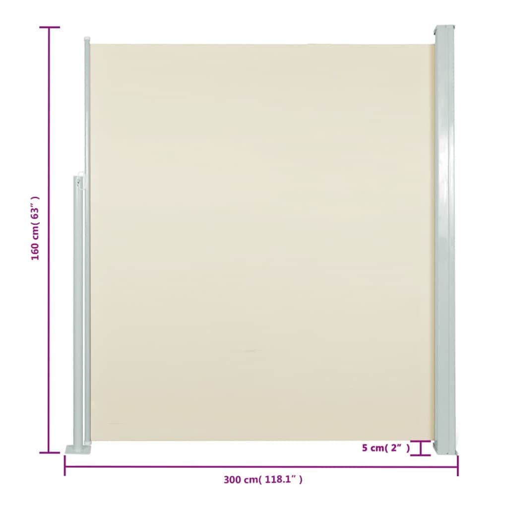 Patio Terrace Side awning  Cream Colour