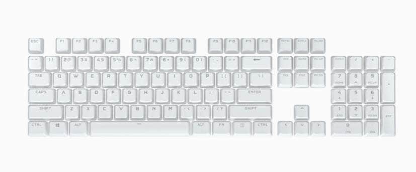 Pbt Double-Shot Pro Keycaps - Arctic White - Keyboard