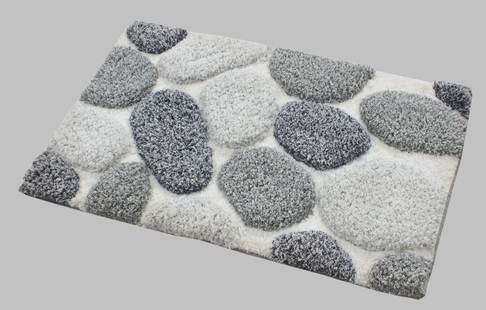 Pebble 3D Design Tufted Soft Pile Bathmat - 50X80 with Floor Rugs