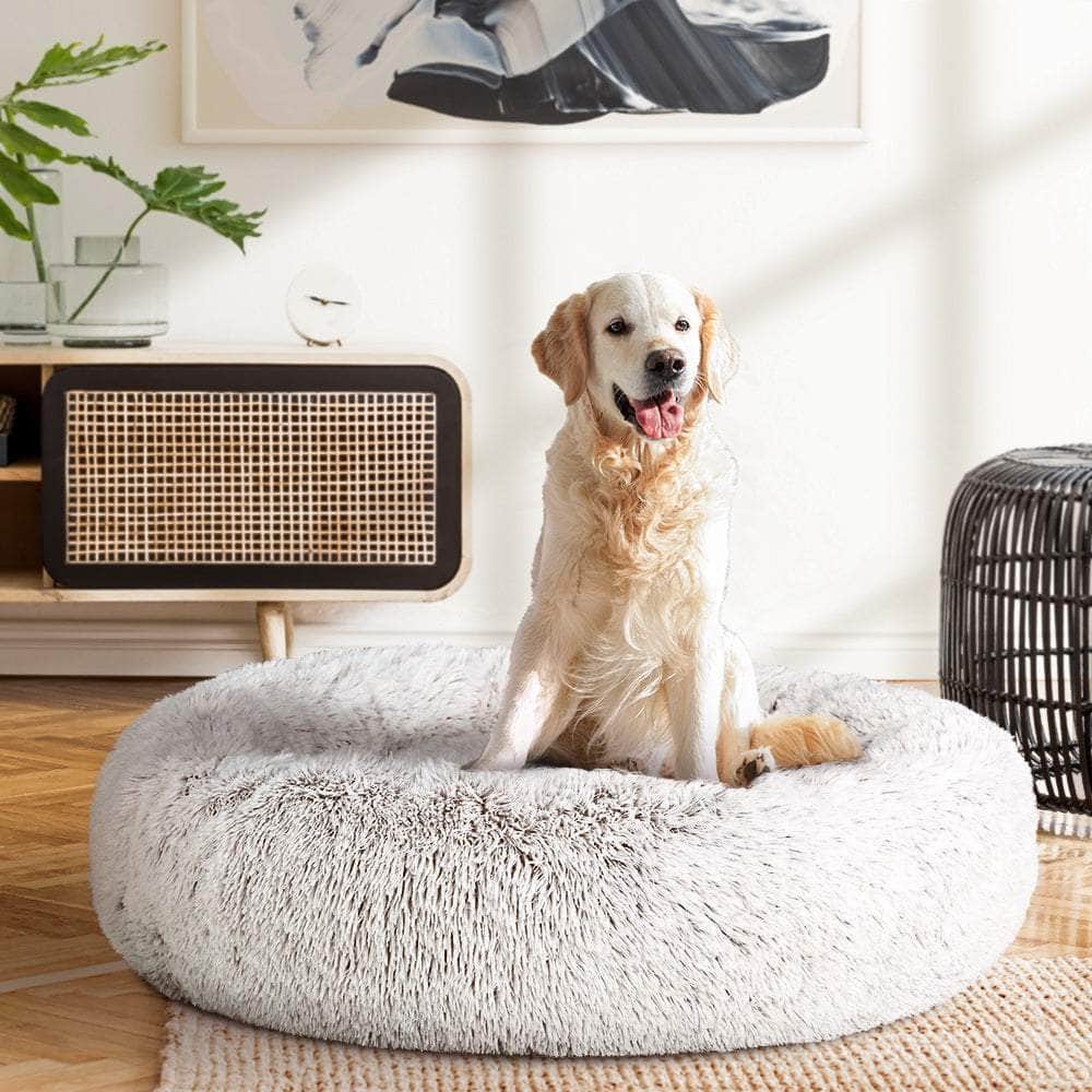 Pet Bed Large 90cm White Sleeping Comfy Cave Washable
