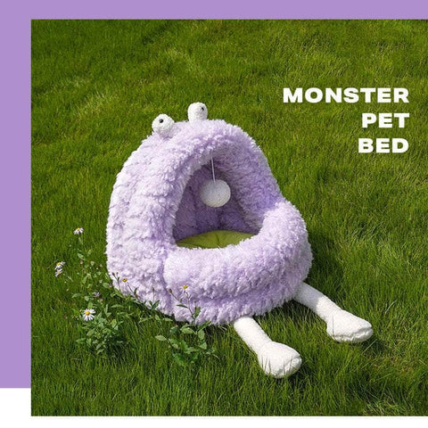 Monster Pet Calming Bed: Warm Plush Nest For Dogs And Cats