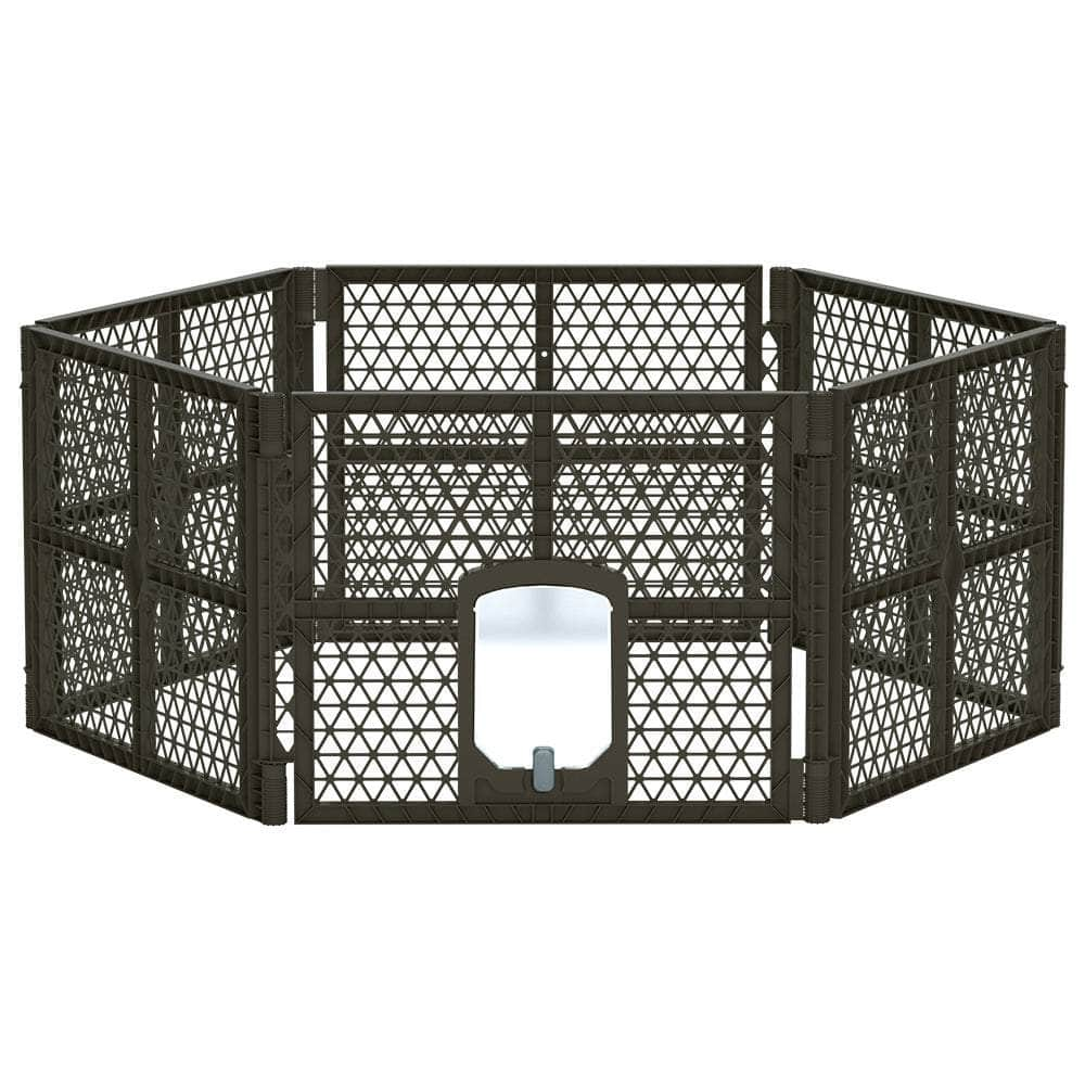 Pet Dog Playpen Enclosure 6 Panel Fence Puppy Cage Plastic Play Pen Fold