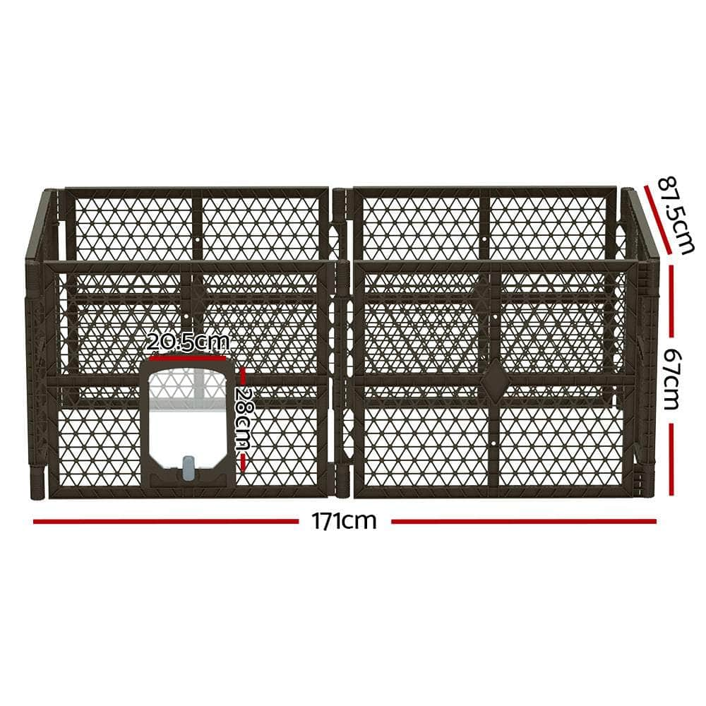 Pet Dog Playpen Enclosure 6 Panel Fence Puppy Cage Plastic Play Pen Fold