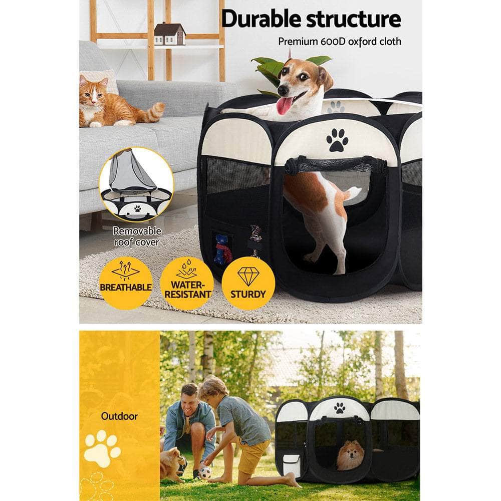 Pet Dog Playpen Enclosure Crate 8 Panel Play Pen Tent Bag Fence Puppy Xl