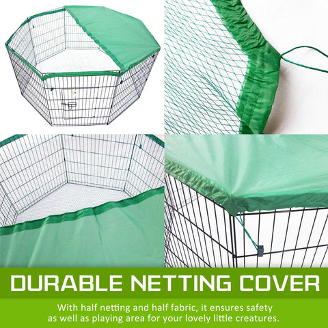 Pet Playpen 8 Panel 24In Foldable Dog Cage + Cover