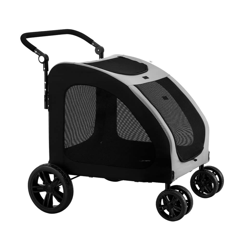 Pet Stroller Dog Pram Large Carrier Cat Travel Strollers 4 Wheels Trolley