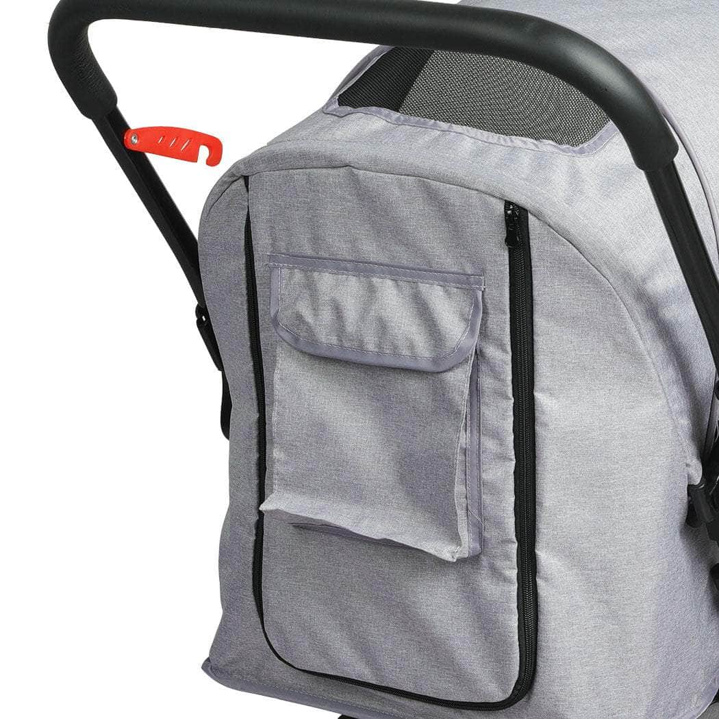 Pet Stroller Pram Dog Carrier Trailer Grey