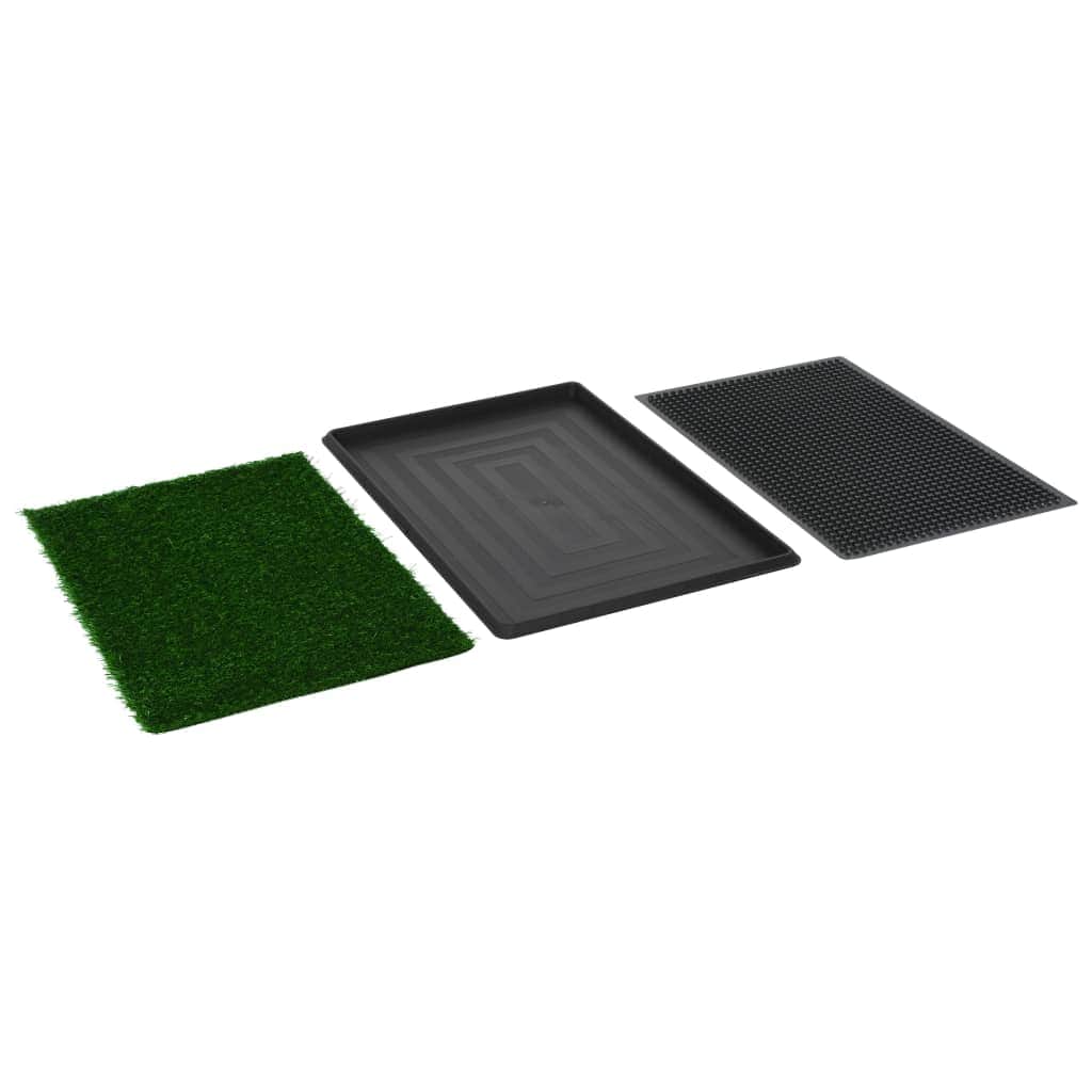 Pet Toilet with Tray and Artificial Turf Green WC