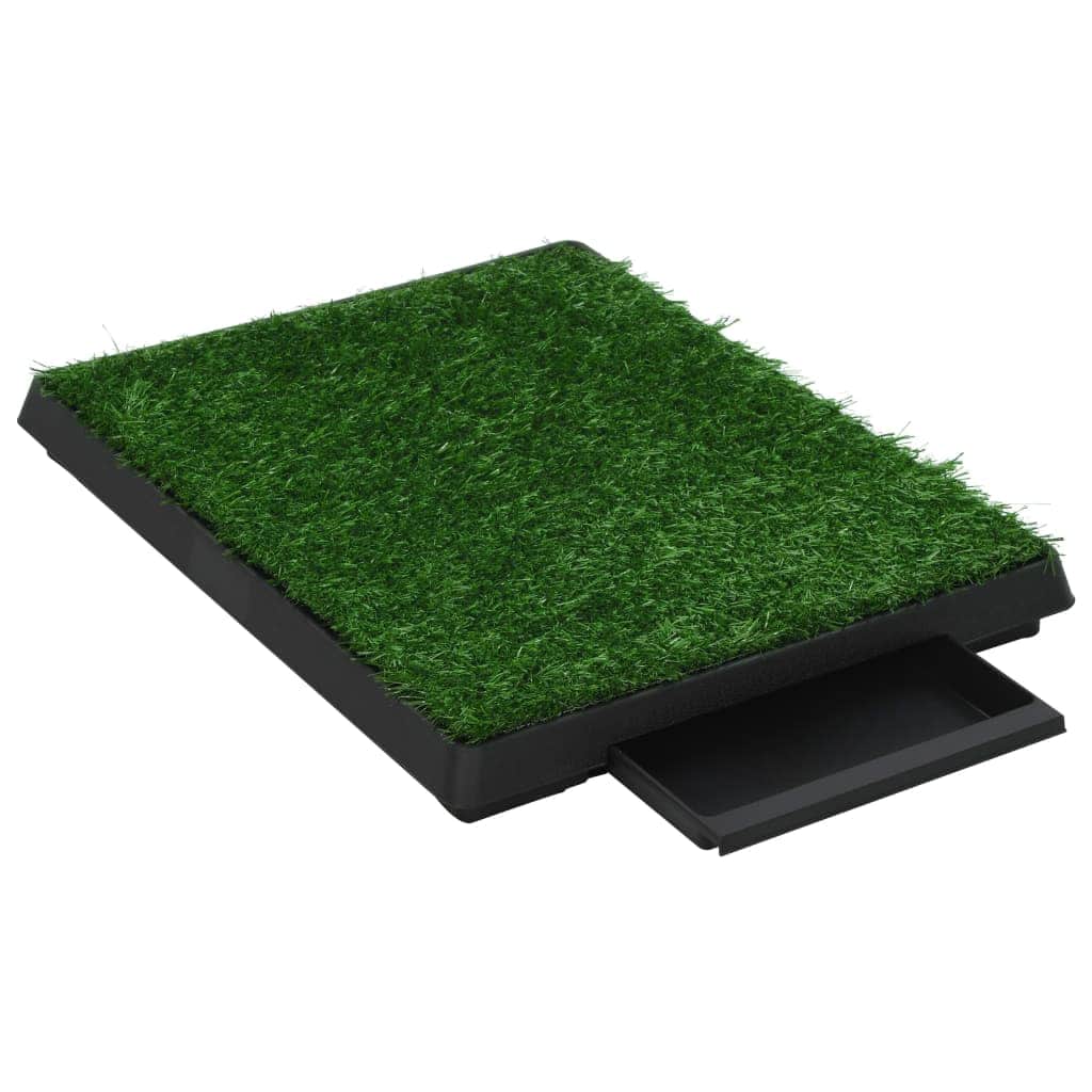 Pet Toilets 2 Pieces with Tray and Artificial Turf Green WC
