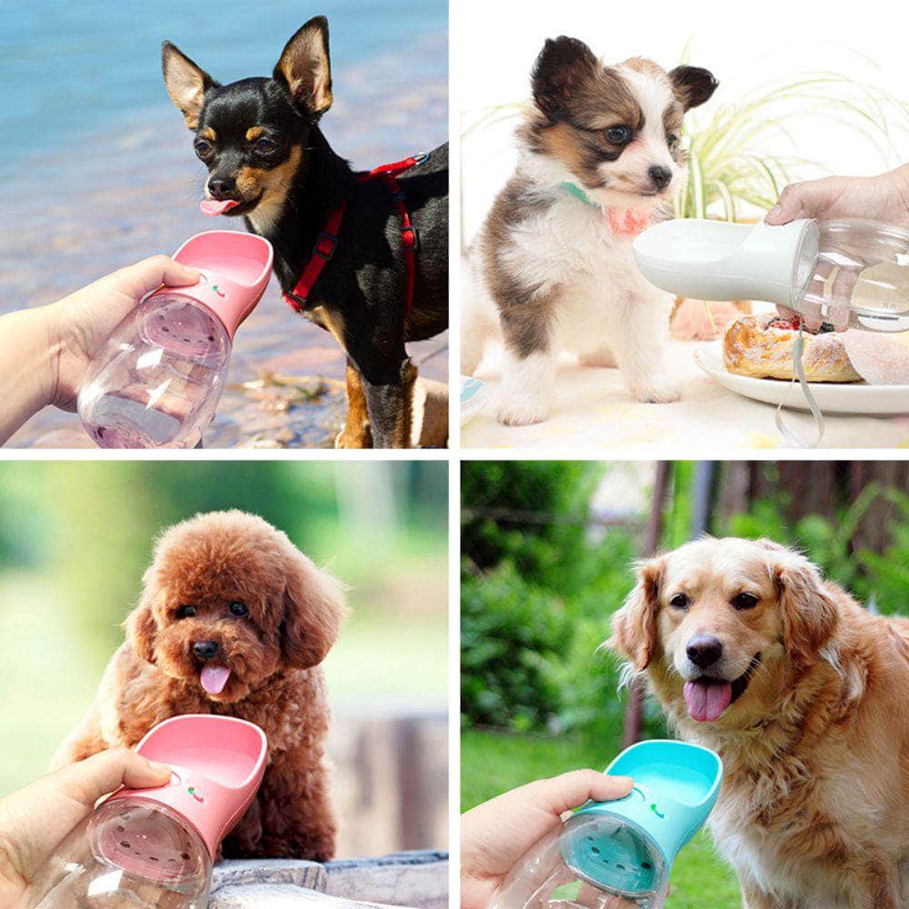 Pet Travel Water Bottle Portable Dogs Rinking Feeder Leak-Proof Dispenser - Blue