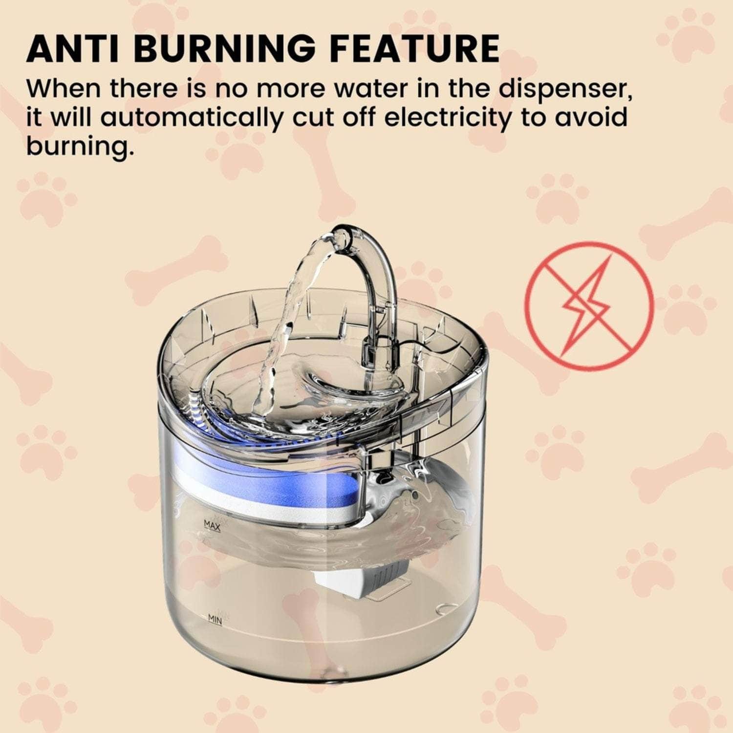 Pet Water Fountain Dispenser 1.8L