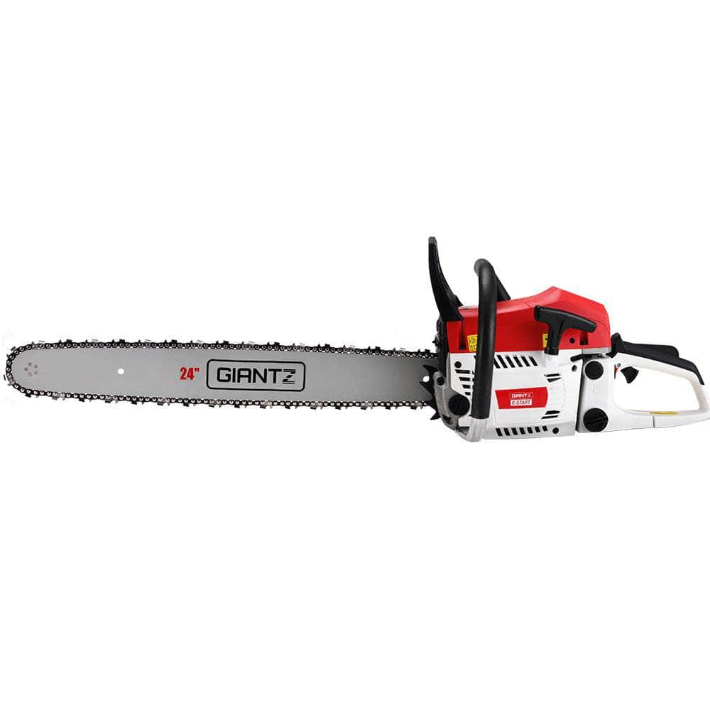 Petrol Commercial Chainsaw 24" Bar Chain Saw E-Start Tree