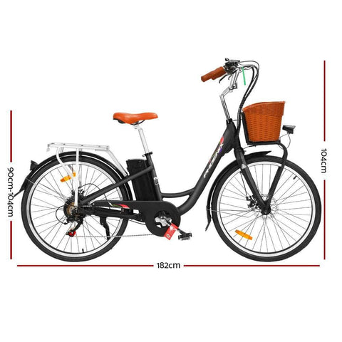 26 Inch Electric Bike Urban Bicycle Ebike Removable Battery Black