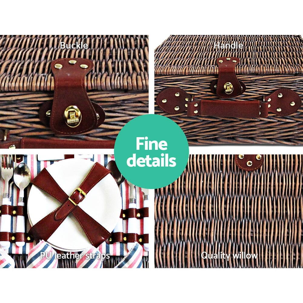 4 Person Picnic Basket Set Insulated Blanket Bag | Picnic Baskets