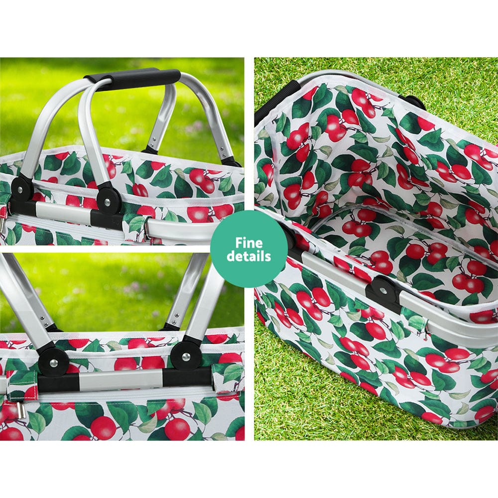 Picnic Basket Set Folding Bag Hamper Insulated Food Storage with Picnic Baskets