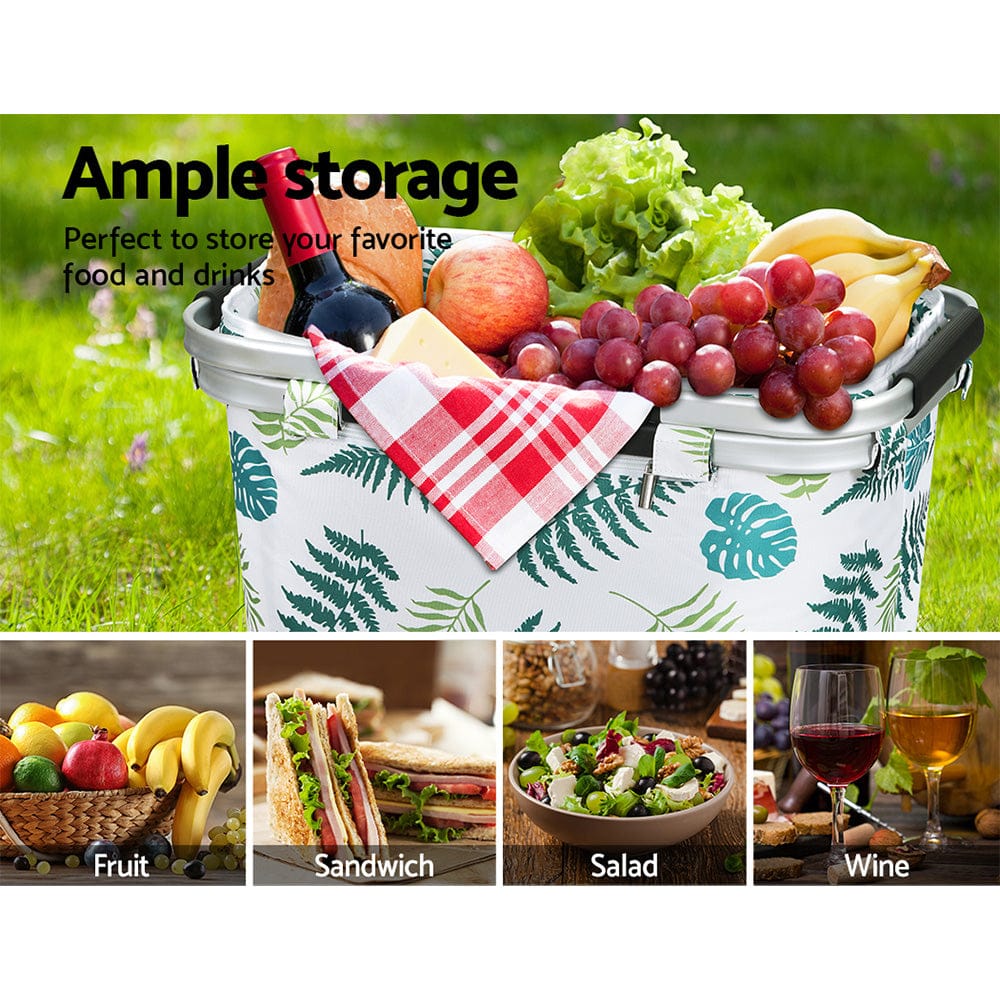 Picnic Basket Folding Bag Hamper Insulated Food Storage with Picnic Baskets