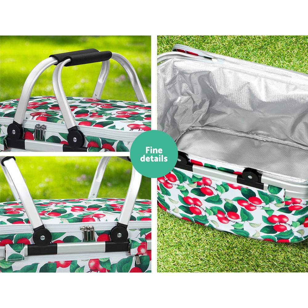 Picnic Basket Folding Bag Hamper Insulated Food Cover Storage with Picnic Baskets