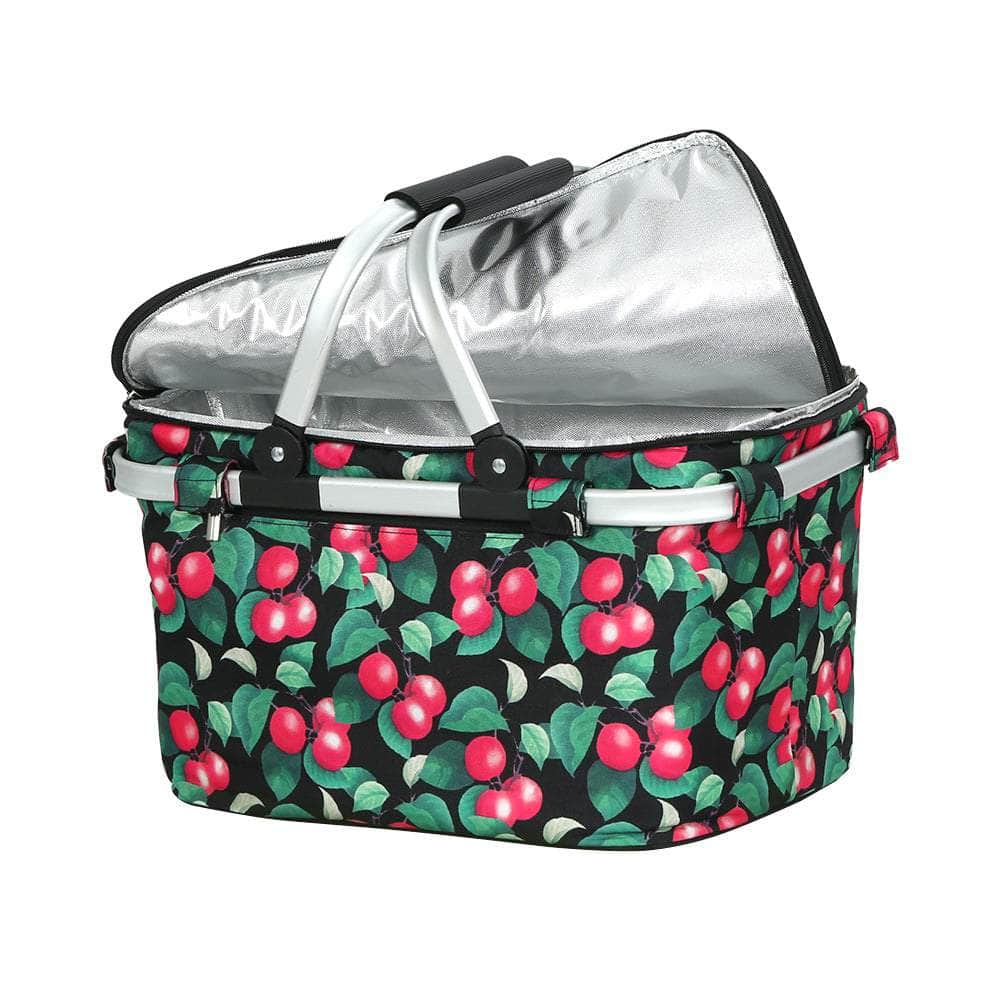 Picnic Basket Folding Bag Hamper Insulated Storage Food Cover