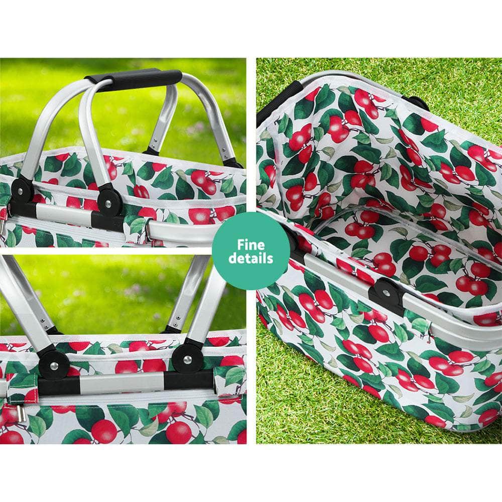 Picnic Basket Set Folding Bag Hamper Insulated Food Storage