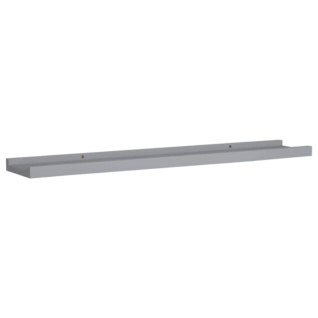 Picture Frame Ledge Shelves 2 pcs Grey MDF