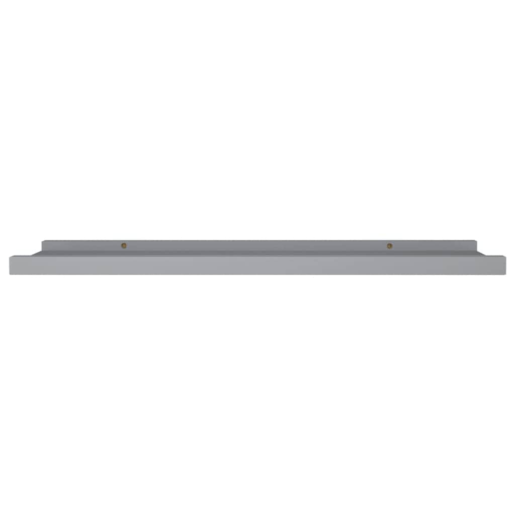 Picture Frame Ledge Shelves 2 pcs Grey MDF