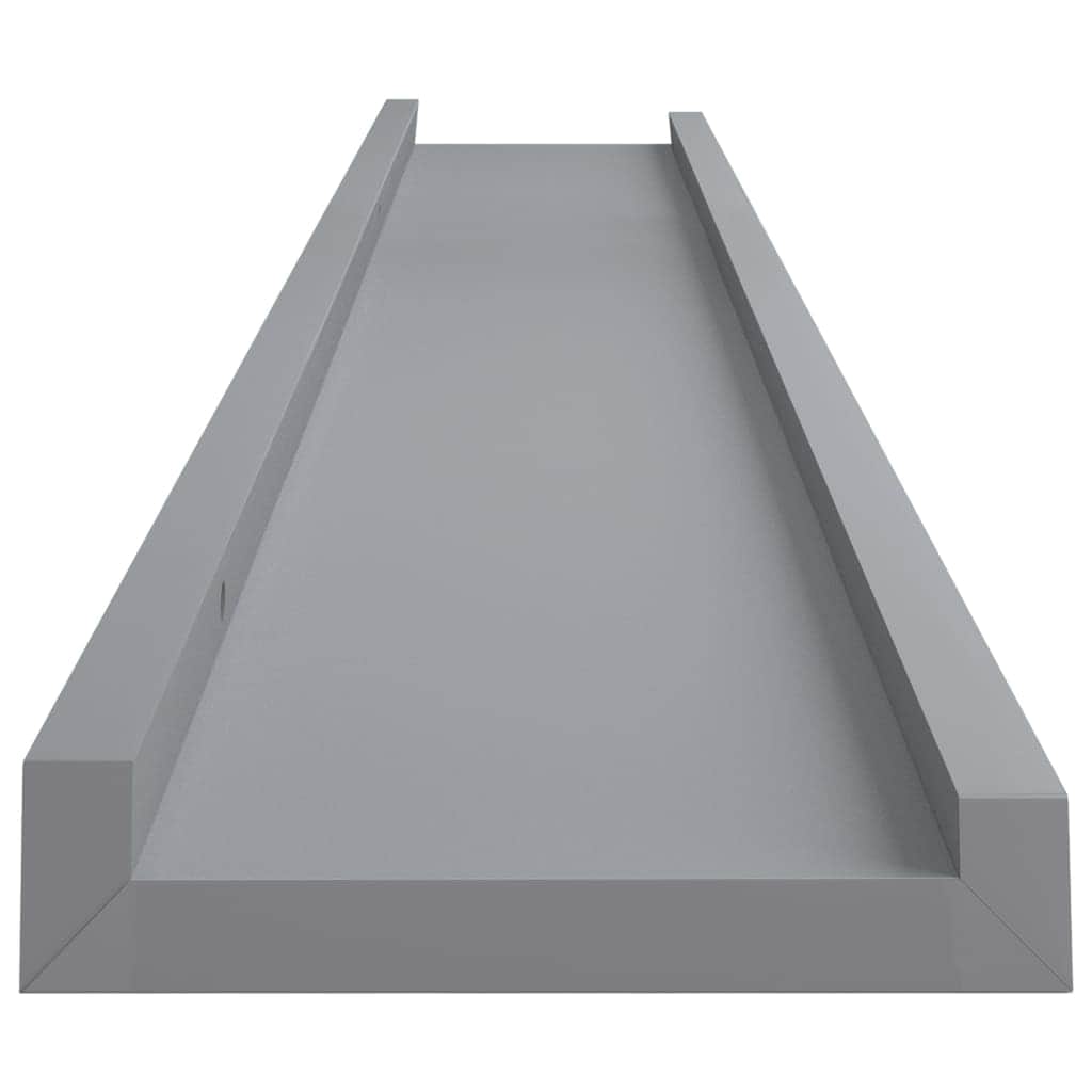 Picture Frame Ledge Shelves 2 pcs Grey MDF