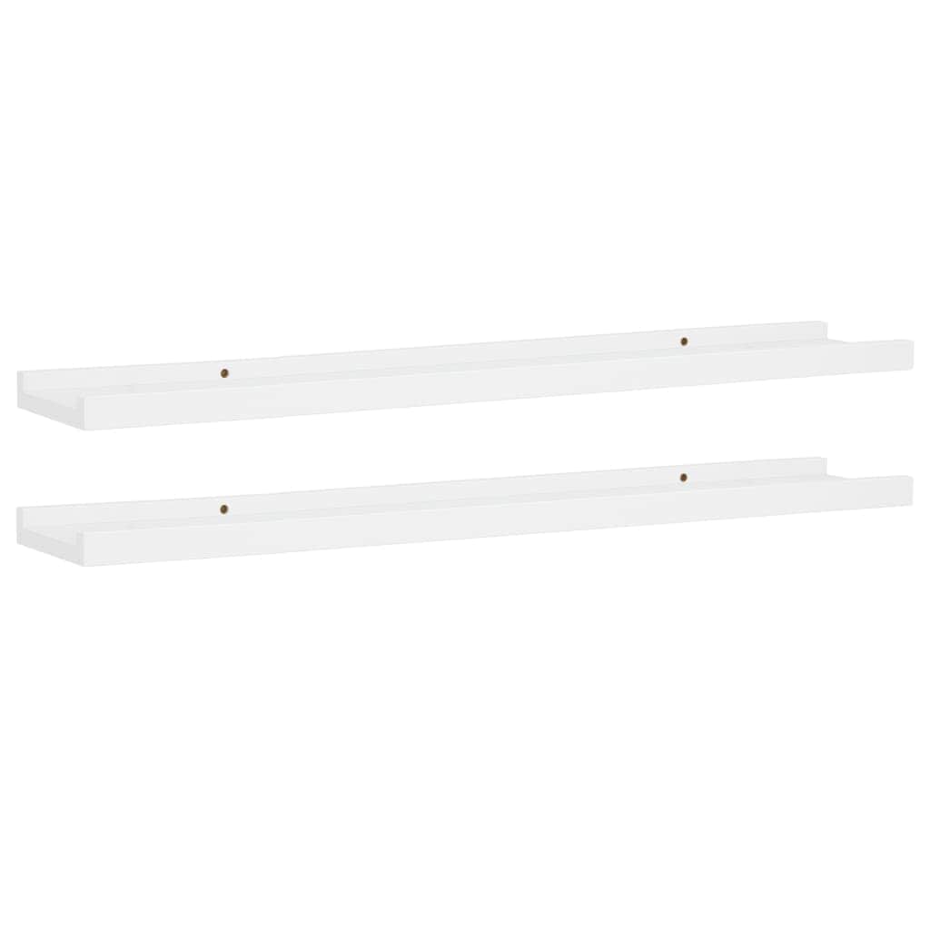 Picture Frame Ledge Shelves 2 pcs White MDF
