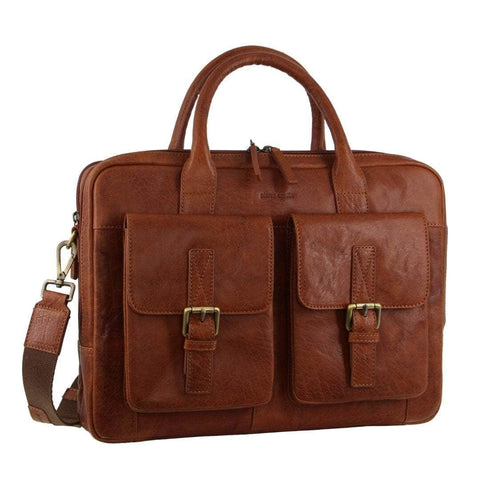 Pierre Cardin Leather Multi-Compartment Business 15