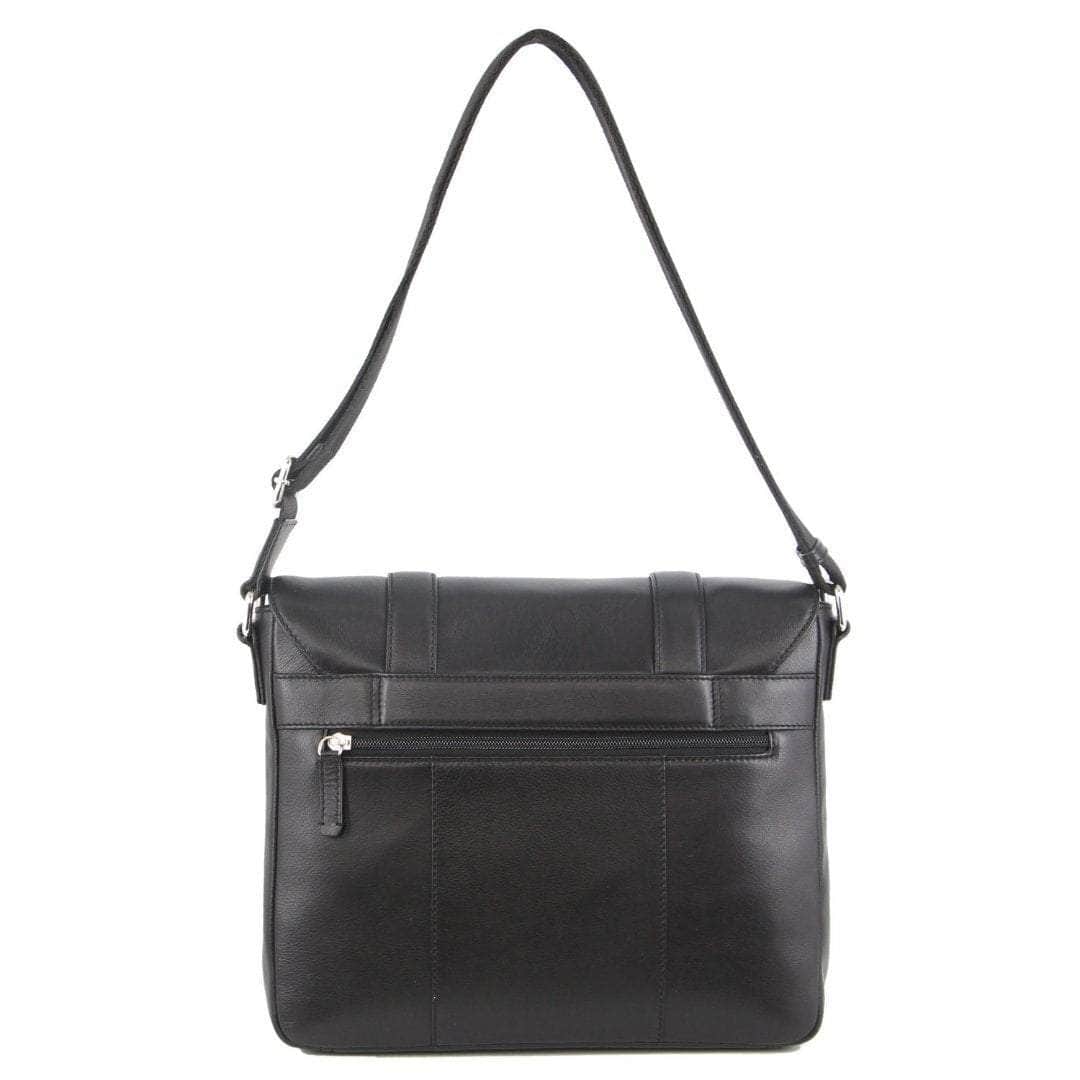 Pierre Cardin Pebbled Leather 13" Laptop Bag - Black