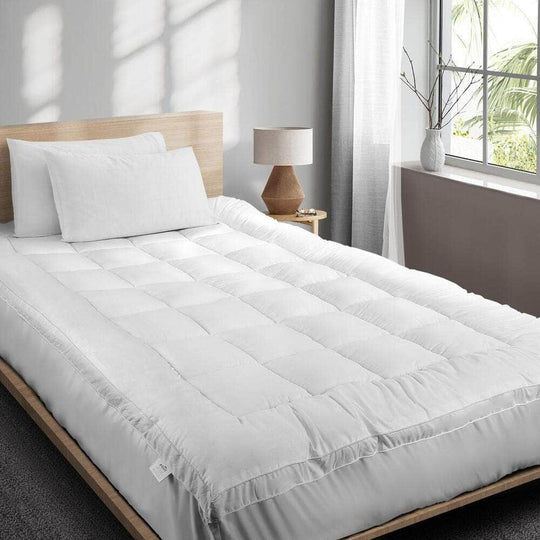 Pillow Top Mattress Topper Microfibre Pad Underlay Single, Single