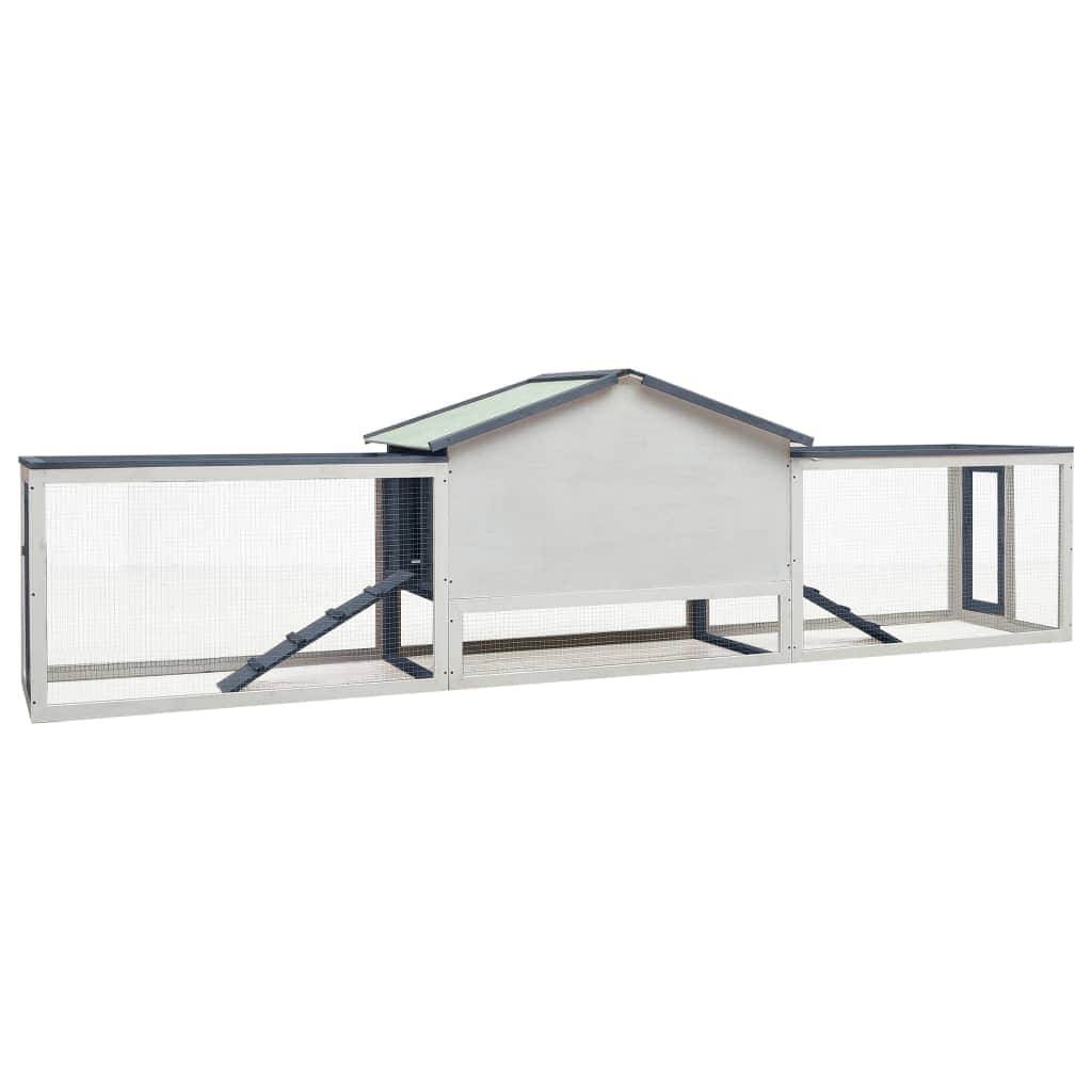 Pine & Fir Wood Rabbit Hutch Grey