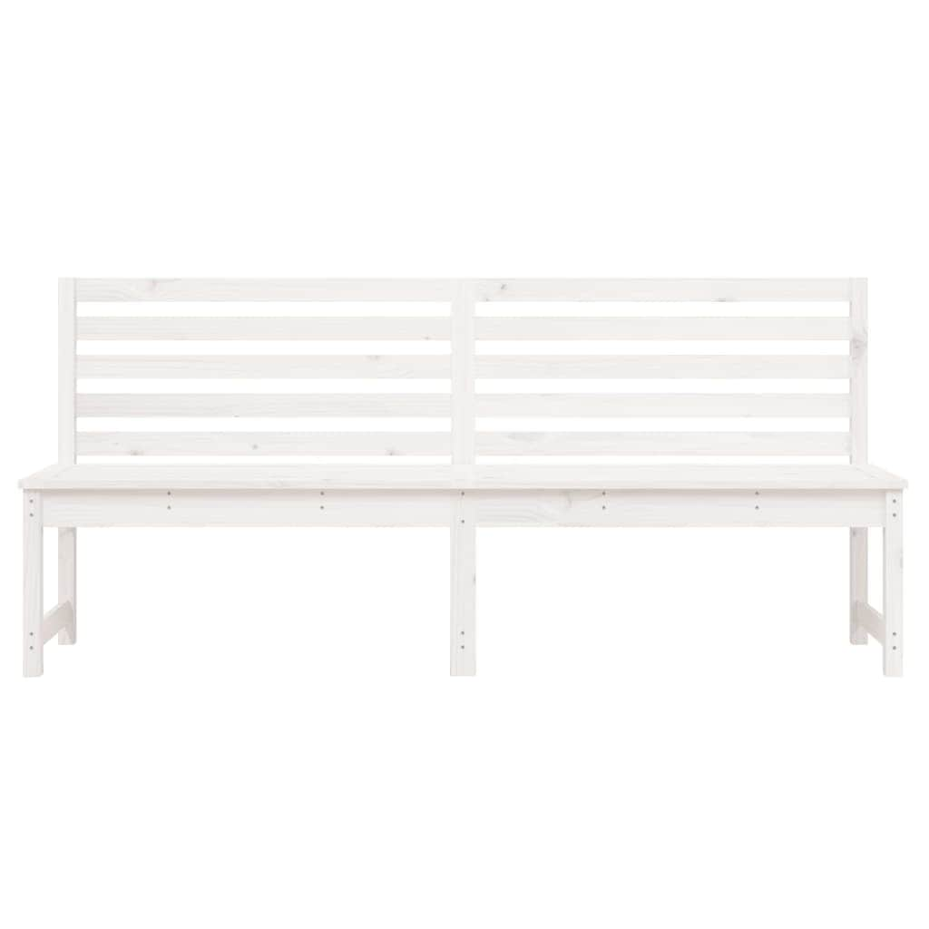 Pine Lumina: Crisp White Solid Wood Garden Bench