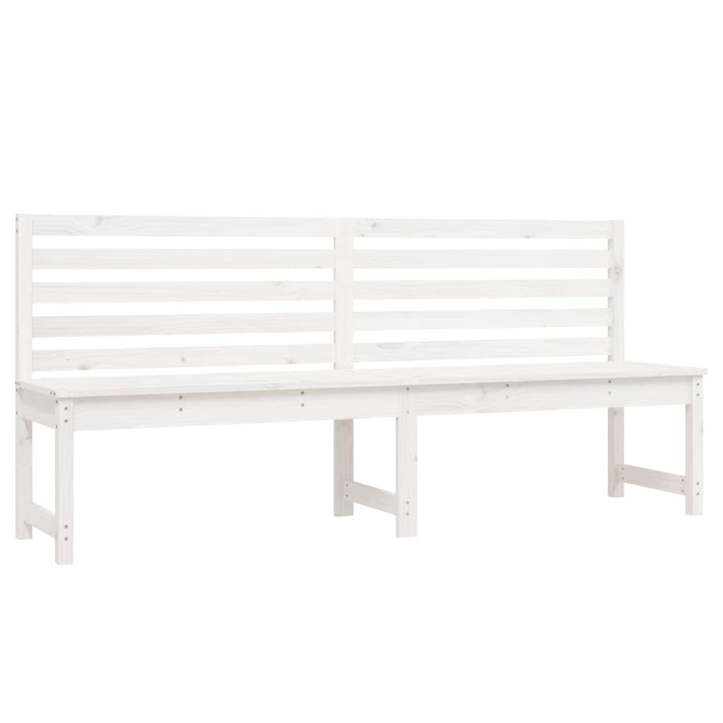 Pine Lumina: Crisp White Solid Wood Garden Bench