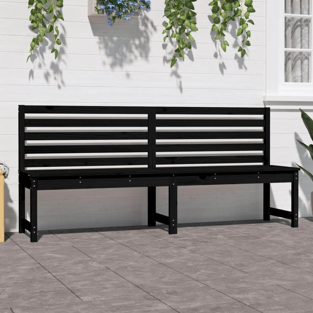 Pine Lumina: Crisp White Solid Wood Garden Bench