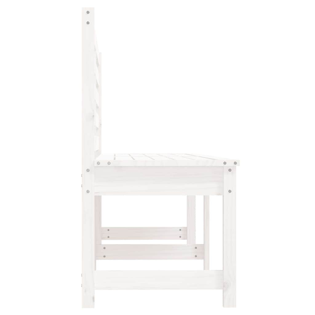 Pine Lumina: Crisp White Solid Wood Garden Bench