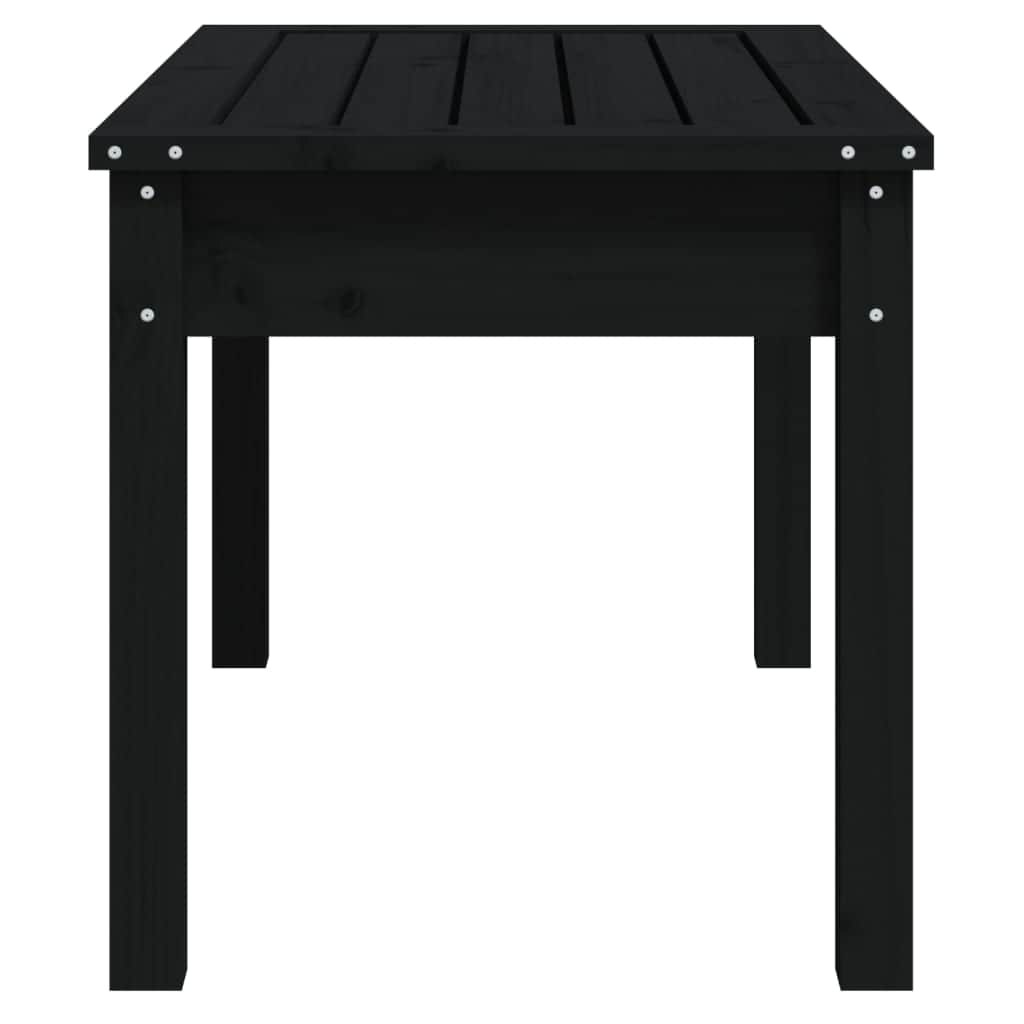 Pine Noir: Black Solid Wood Garden Bench