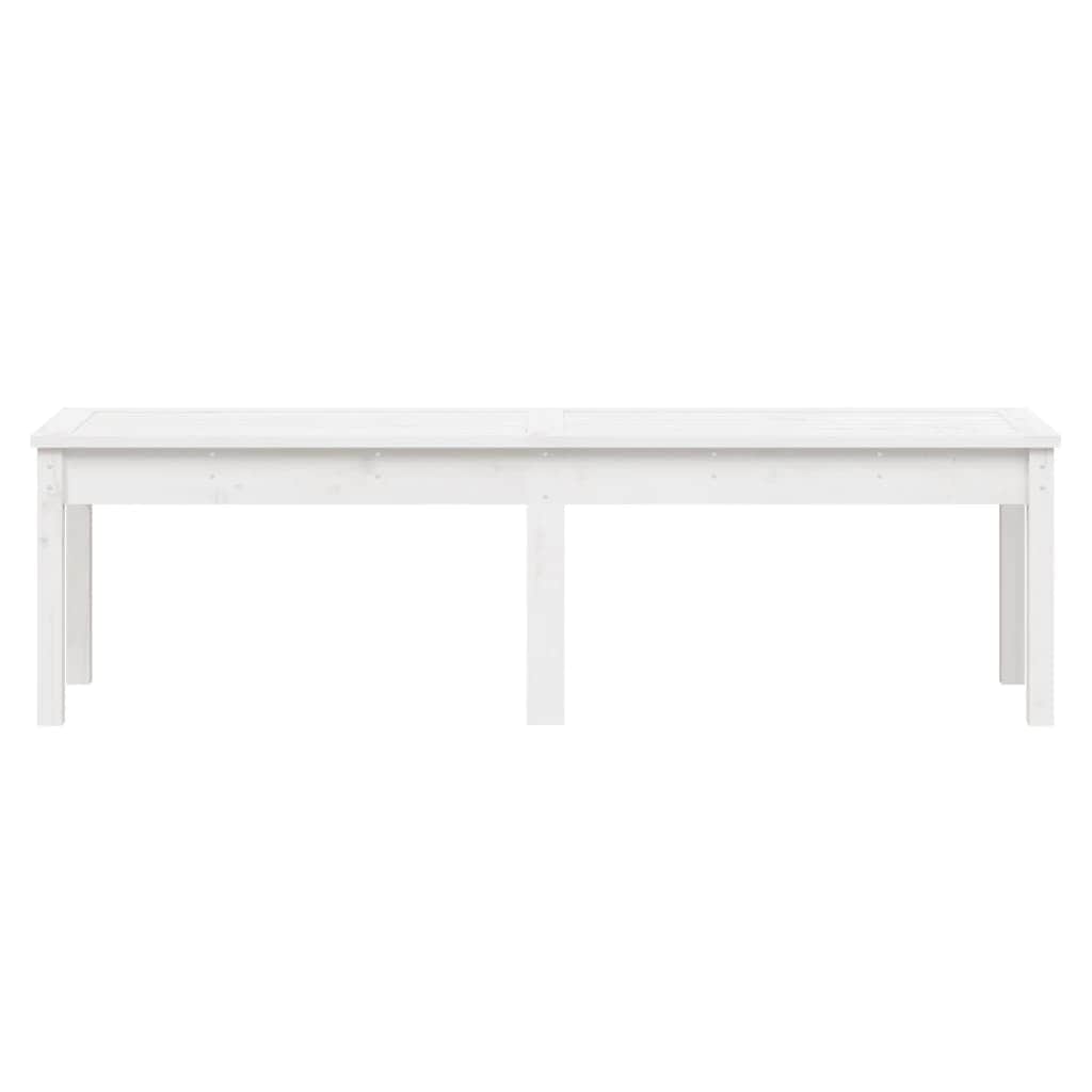 Pine Purity Duo: White Solid Wood 2-Seater Garden Bench