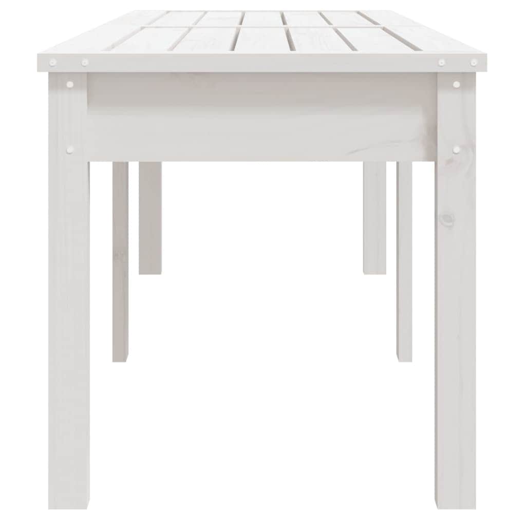 Pine Purity Duo: White Solid Wood 2-Seater Garden Bench