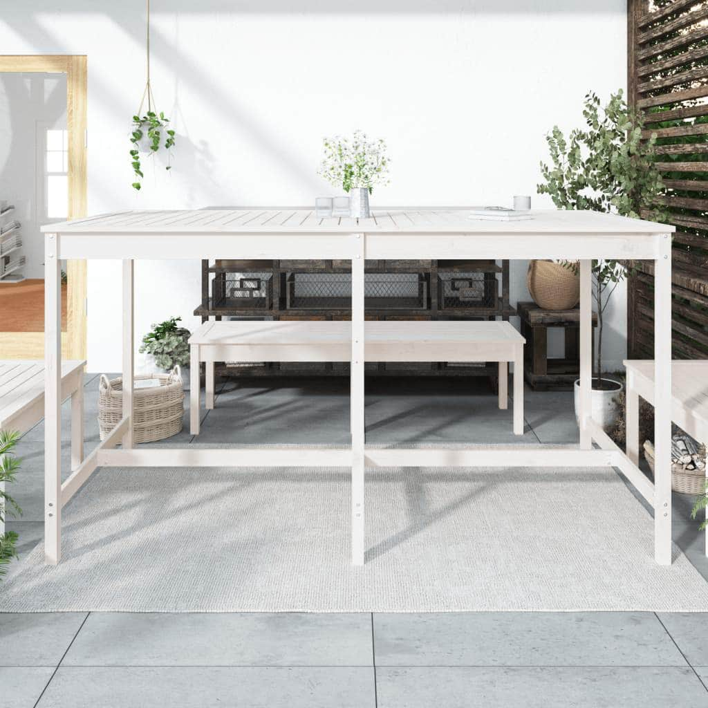 Pine's Whispers: Solid Wood Garden Table Echoing Nature's Beauty