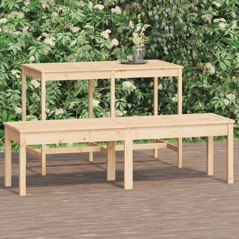 Pine Serenity: 2-Seater Solid Wood Garden Bench