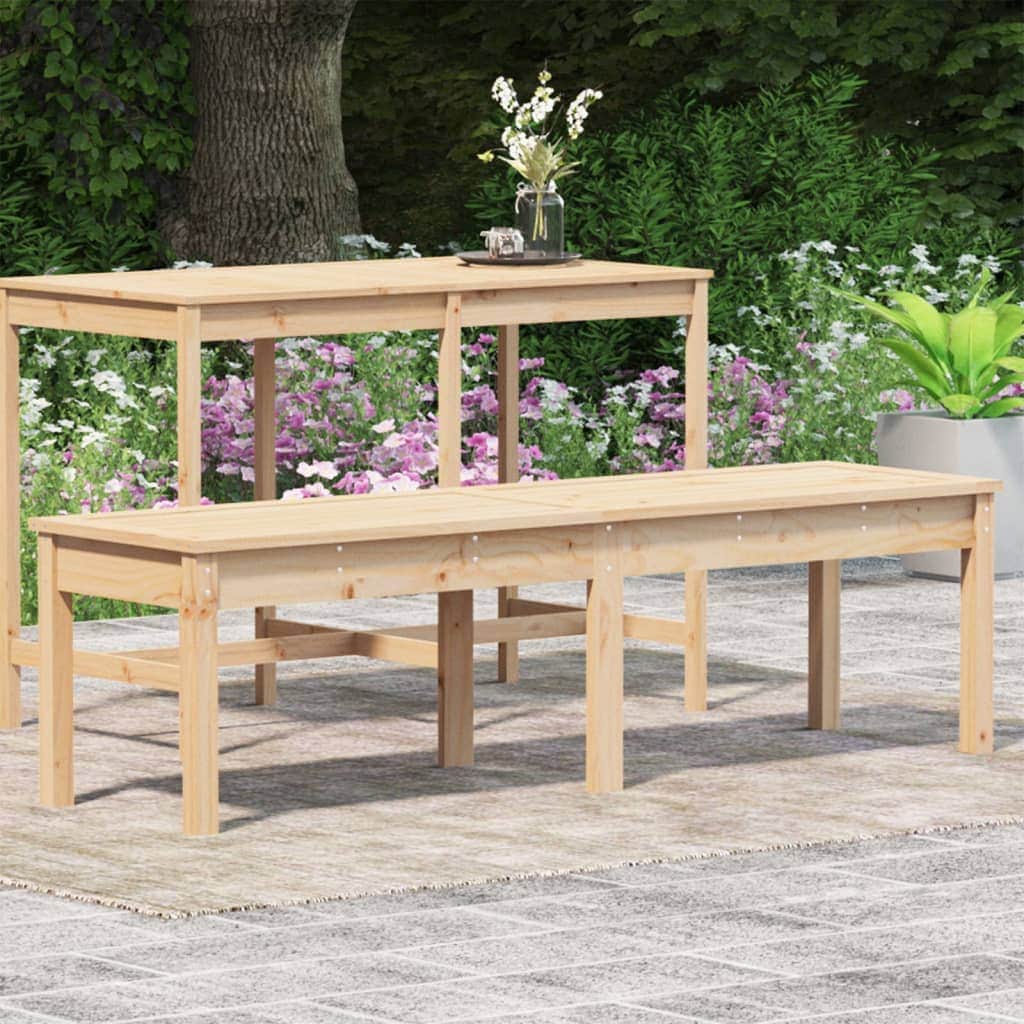 Pine Serenity: 2-Seater Solid Wood Garden Bench