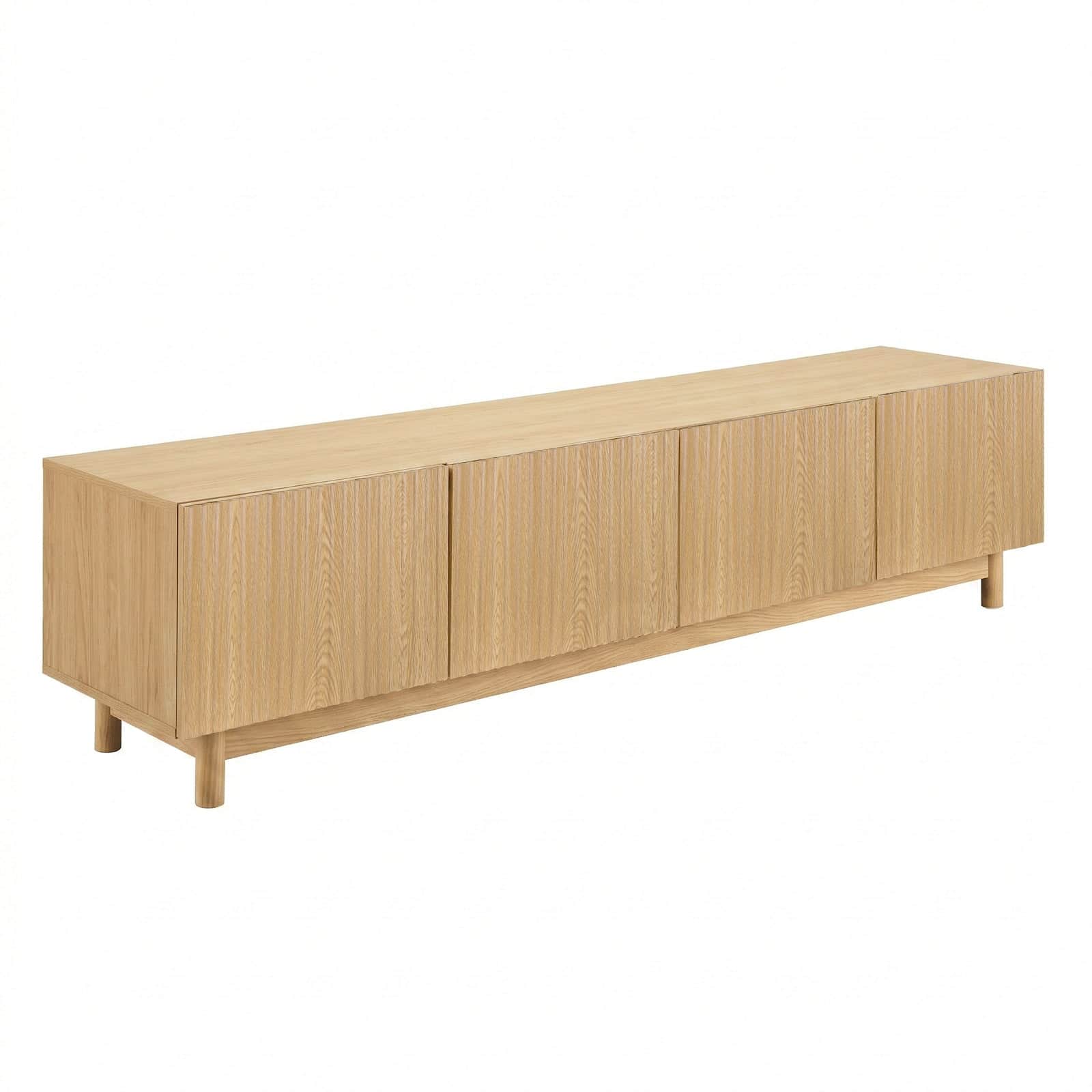 Pine TV Unit Entertainment Cabinet 180cm Storage with Soft Close Doors